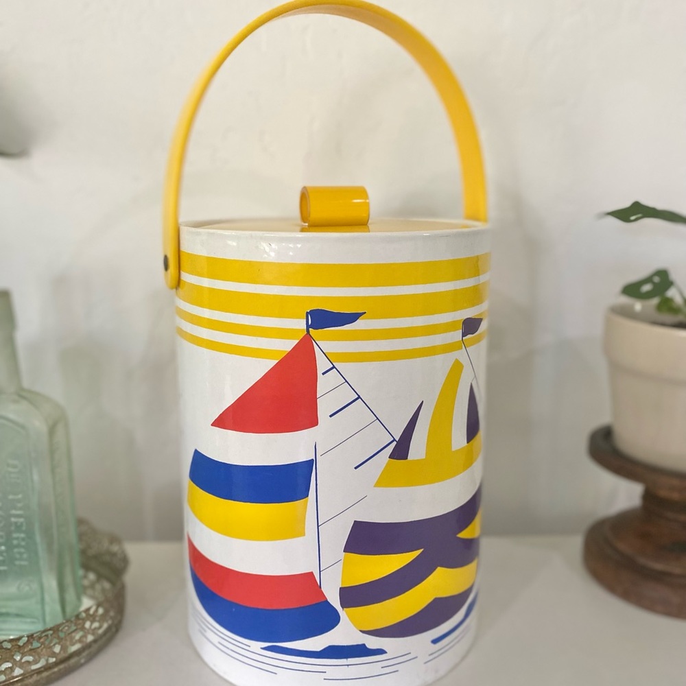 Vintage Nautical Sailboats Regatta Ice Bucket